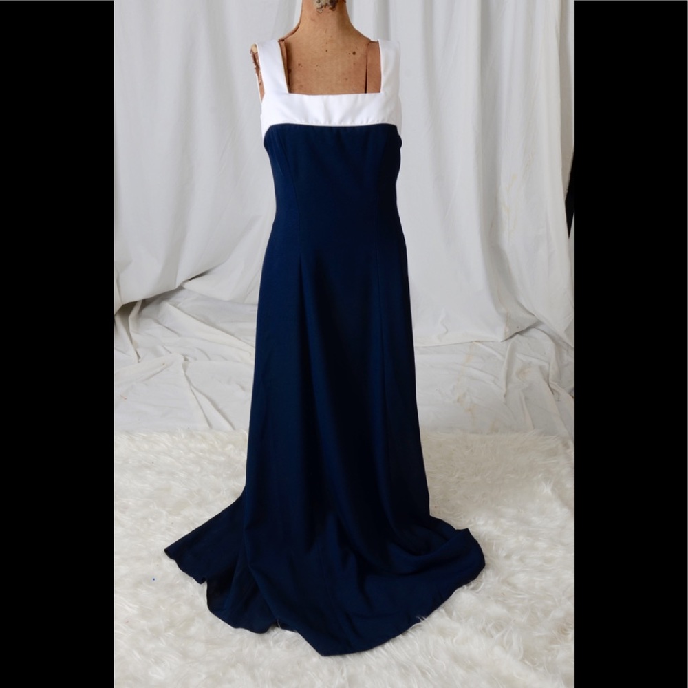 Formal Navy/White vintage dress